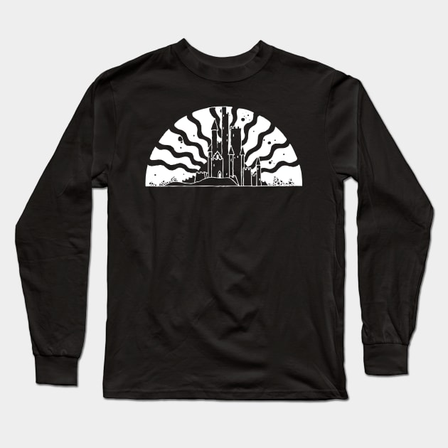 Old Castle Silhouette Long Sleeve T-Shirt by LineXpressions